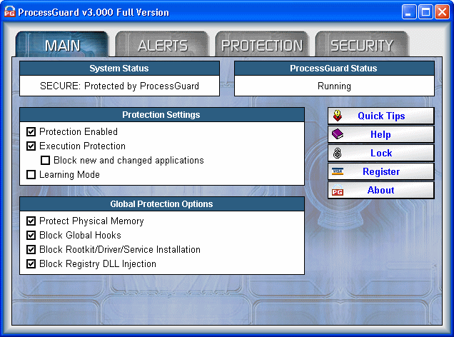DiamondCS ProcessGuard Screenshot